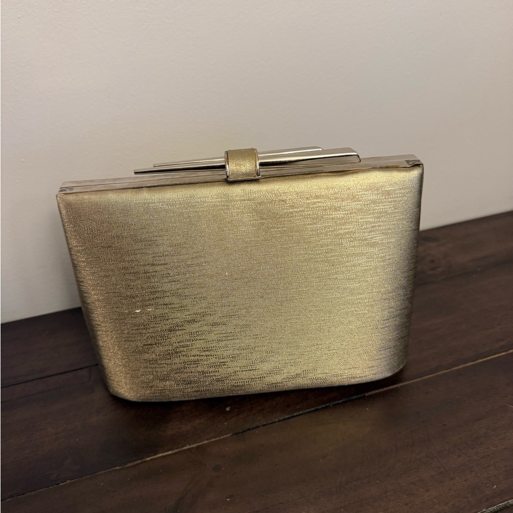 Sasha Gold Hard Shell Evening Clutch